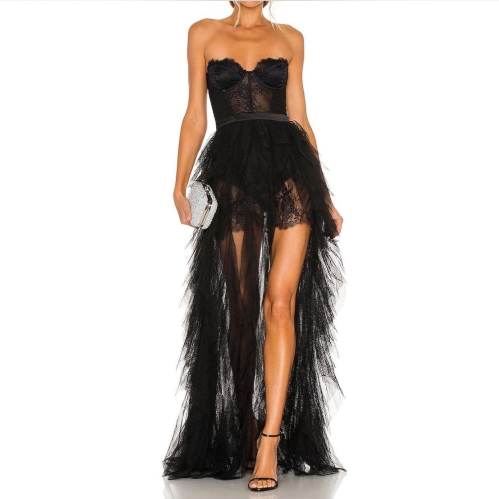 For Love and Lemons X REVOLVE Bustier Gown in Black - Size Small